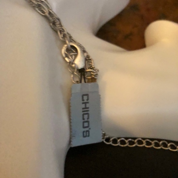 Chico’s Pewter Silver Tone Fashion Necklace NWT - Picture 4 of 4